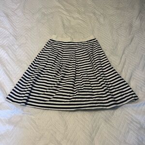 LOFT Navy and White Striped A-Line Skirt